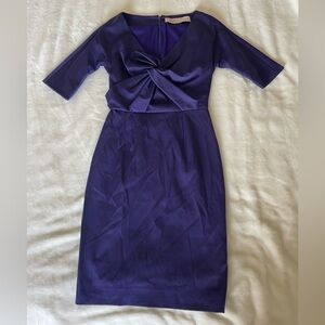 Lela Rose Deep Purple Midi Dress